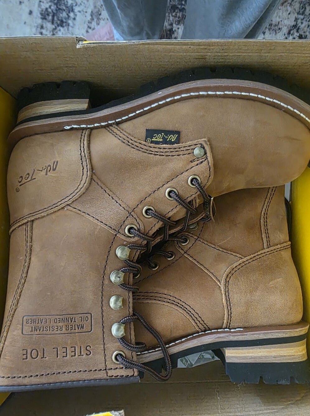 Women’s Lace-Up Tan Steel Toe Work Boots